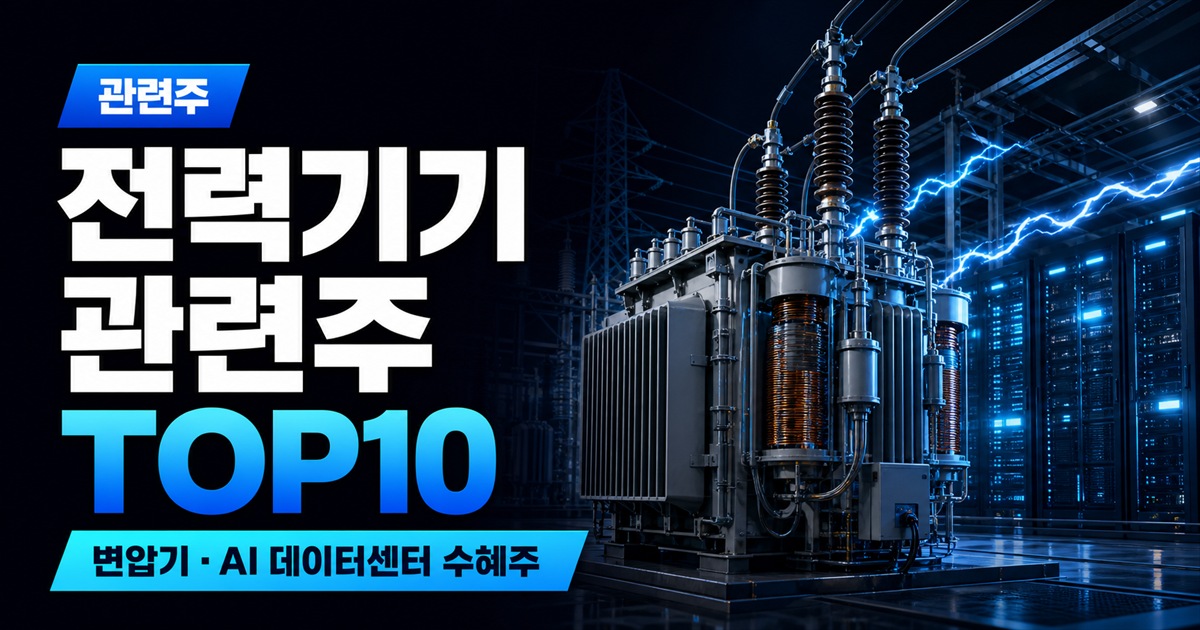 전력기기 관련주 TOP10 | 변압기 대장주, AI 데이터센터 수혜주 - 관련주 주식 분석 대표 이미지
