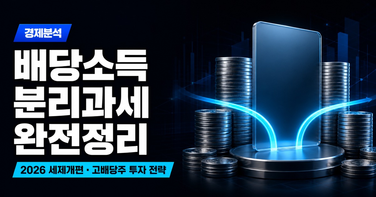 배당소득 분리과세 완전정리 | 2026 세제개편과 고배당주 투자 전략 - 경제분석 주식 분석 대표 이미지