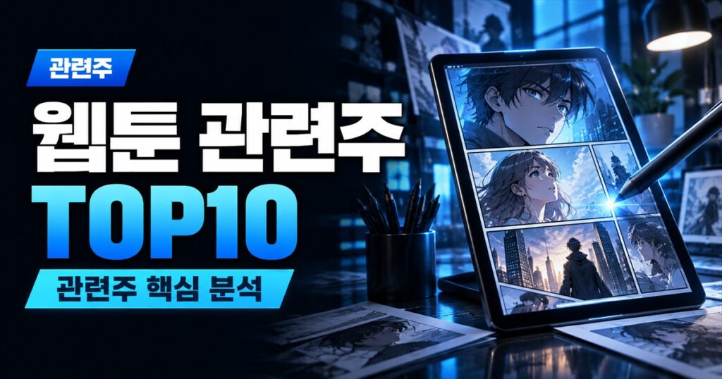 웹툰 관련주 TOP10 | 웹툰 대장주, IP 수익화 수혜주 - 관련주 주식 분석 대표 이미지