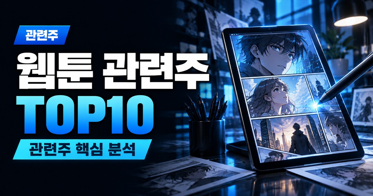 웹툰 관련주 TOP10 | 웹툰 대장주, IP 수익화 수혜주 - 관련주 주식 분석 대표 이미지